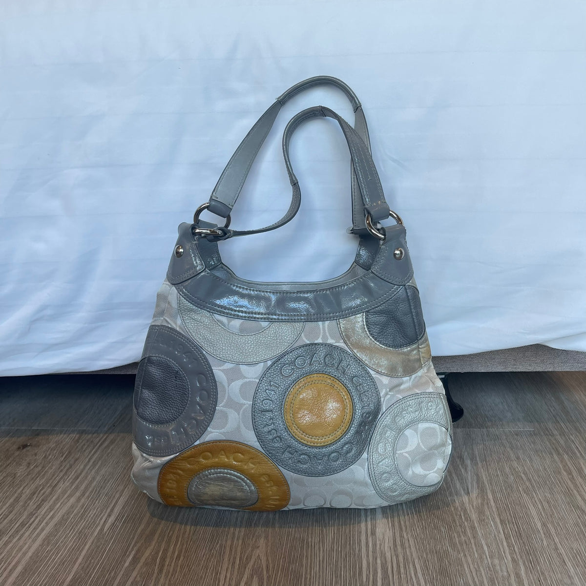 Coach Madison Mia Inlaid C Circle Patchwork Hobo / Shoulder Bag