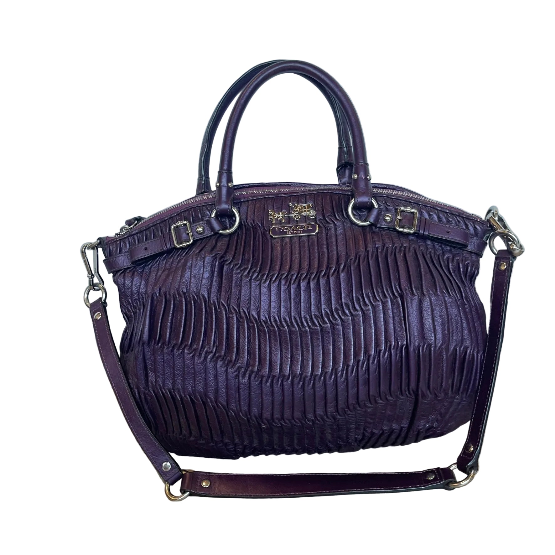 Coach Madison Gathered Leather Lindsey Satchel Y2K 2-Way Bag 18620