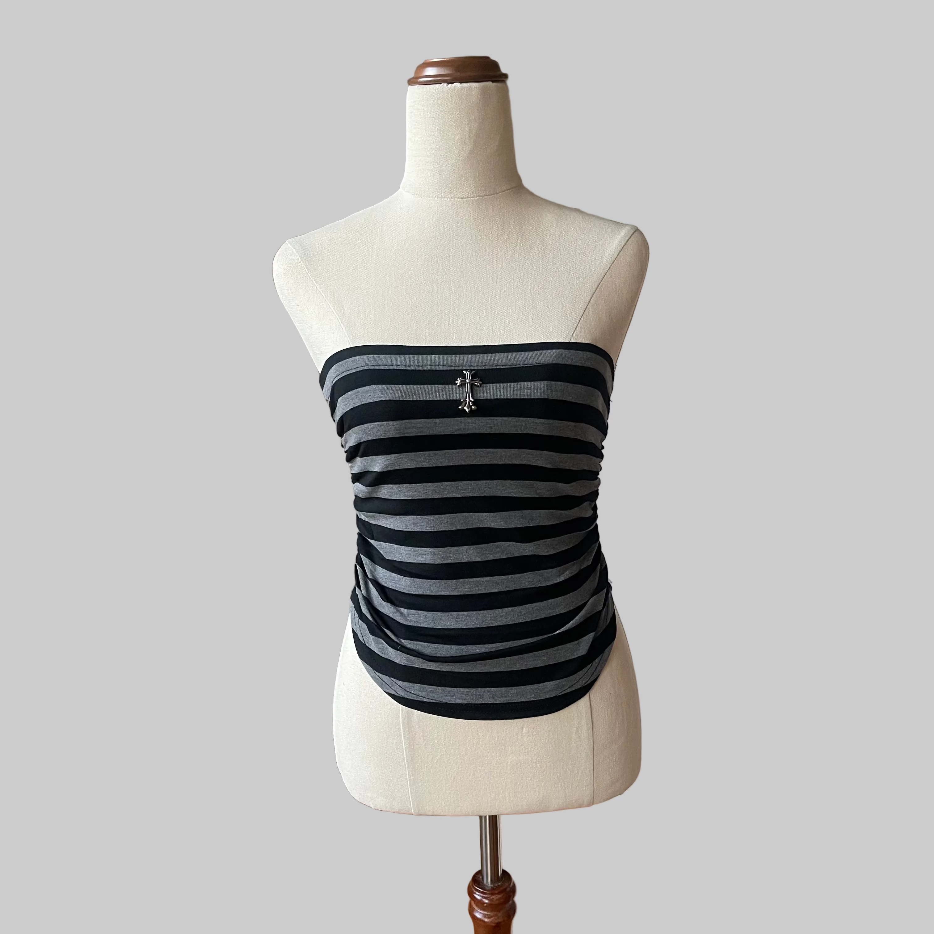 Striped bustier w/ cross