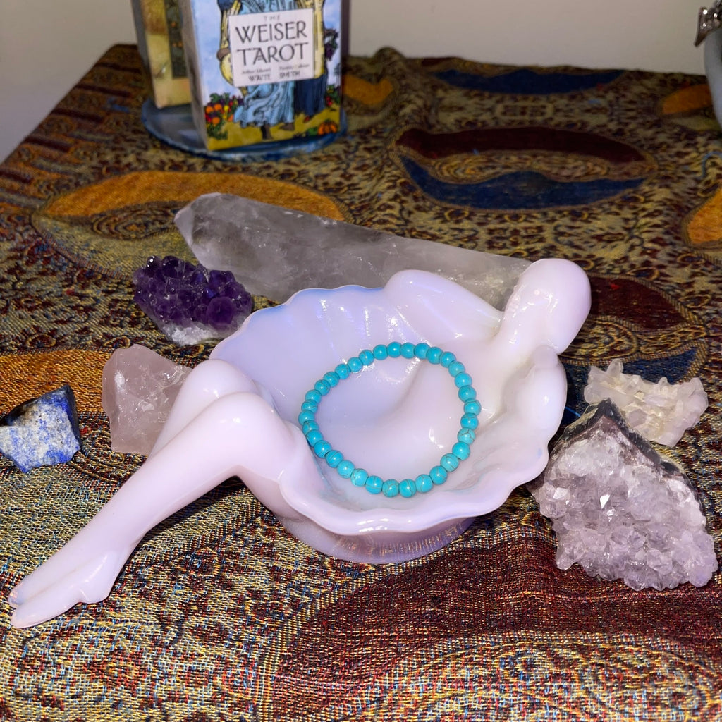 Boho Turquoise Crystal Gemstone Bracelet - Unisex Protection Talisman