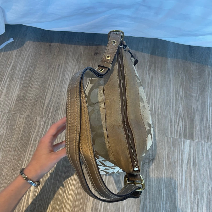 Authentic Coach Kristin Op Art Sateen Hobo Bag