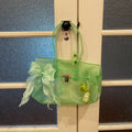 Y2K Translucent Green Jelly Kelly Bag with Cute Accessories Bundle