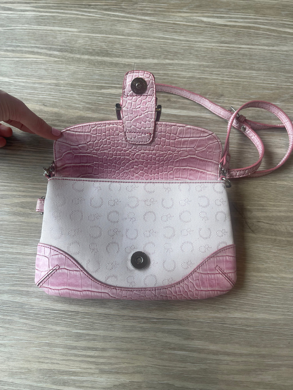 Y2K style mini shoulder bag croc faux leather