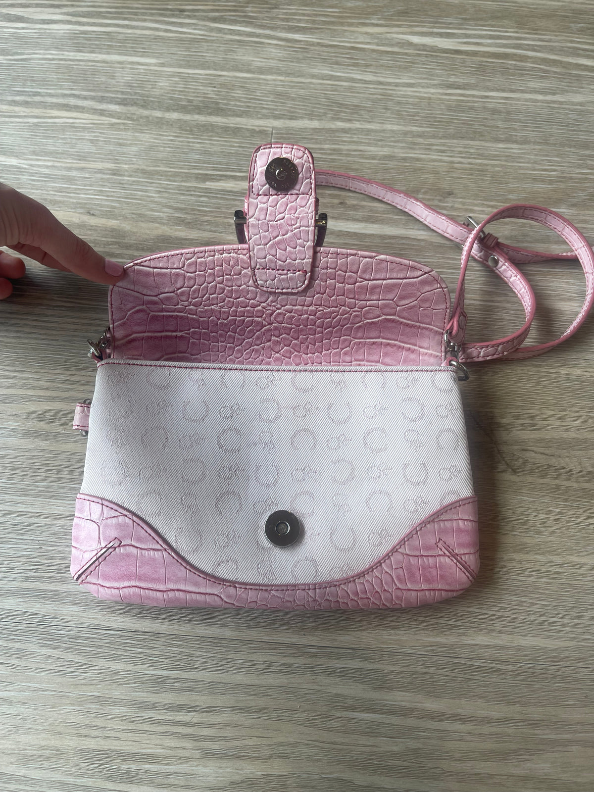 Y2K style mini shoulder bag croc faux leather