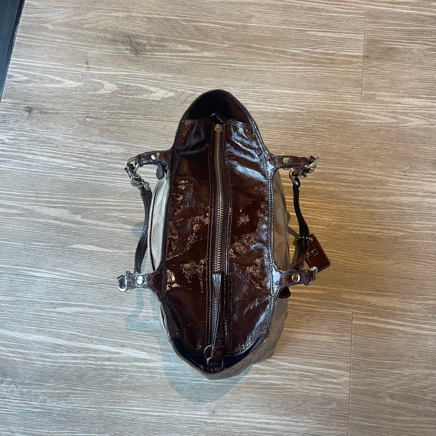 Authentic Coach Madison Tribeca Op Art sateen tote