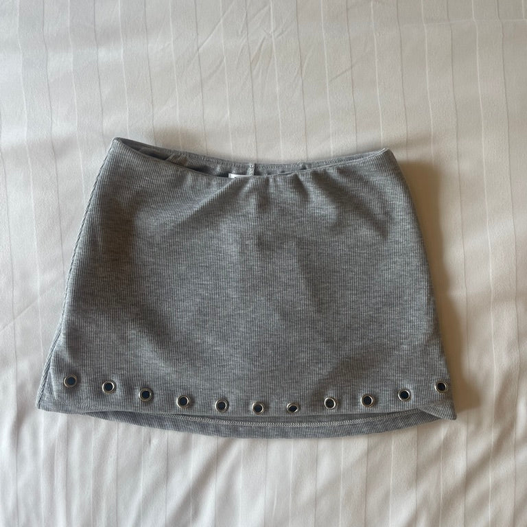 Grey Eyelet Skort