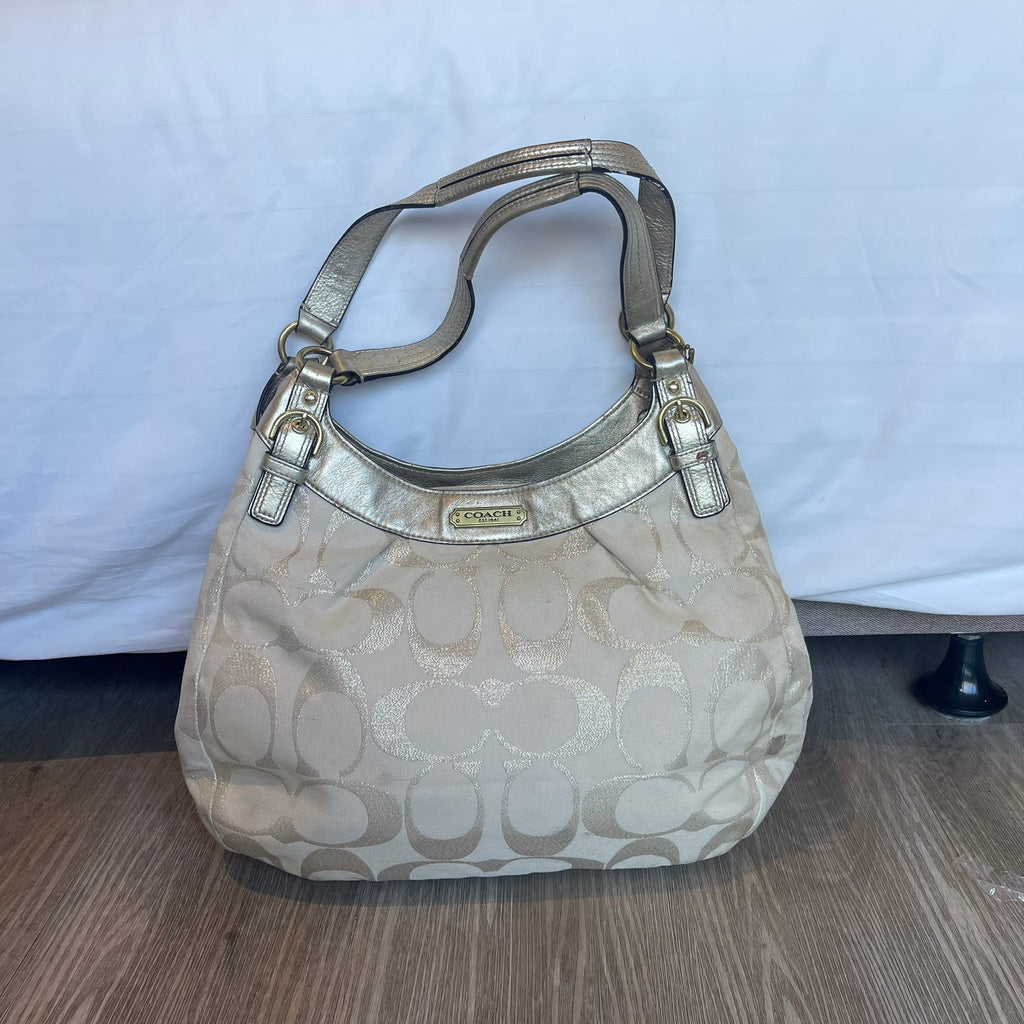 Coach Madison Op Art Metallic Outline Maggie Shoulder Bag F20584