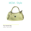 Yellow Pebbled Leather Handbag (MCM Style) - Genuine Leather