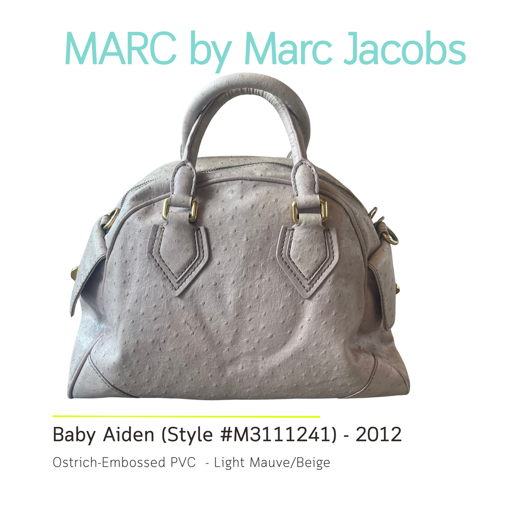 Marc by Marc Jacobs Ostrich-Embossed "Baby Aiden" Bag - Light Mauve/Beige (2012)