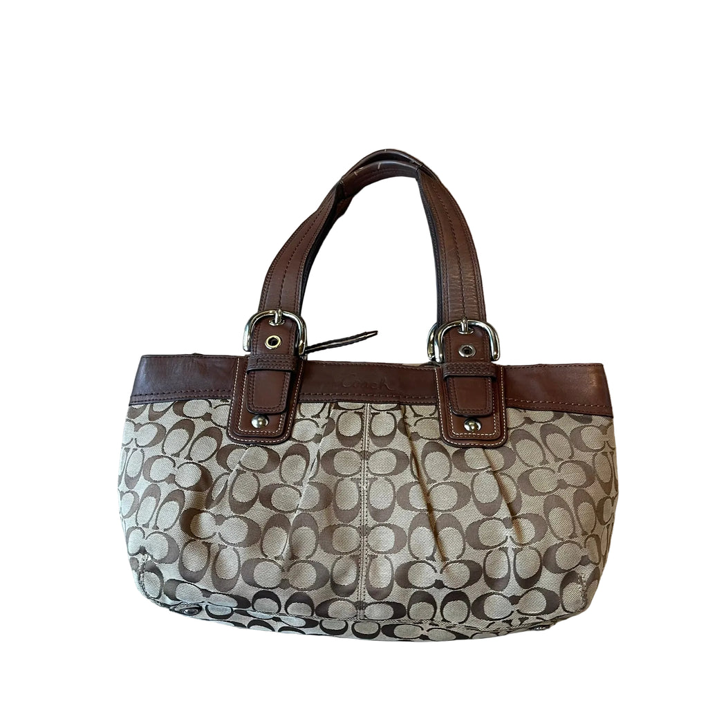 Coach Vintage Soho Signature Monogram Canvas & Leather Tote Bag Y2K