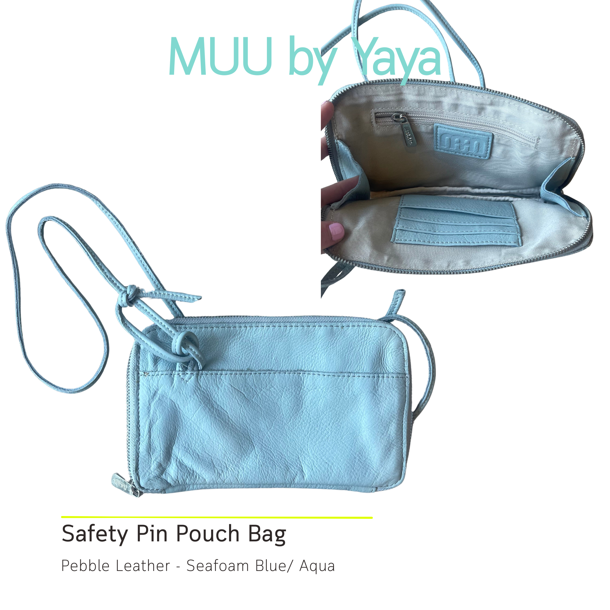Muu by Yaya Leather Safety Pin Crossbody Pouch Bag
