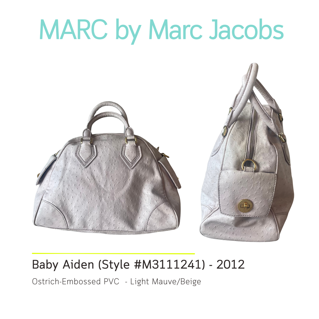 Marc by Marc Jacobs Ostrich-Embossed "Baby Aiden" Bag - Light Mauve/Beige (2012)