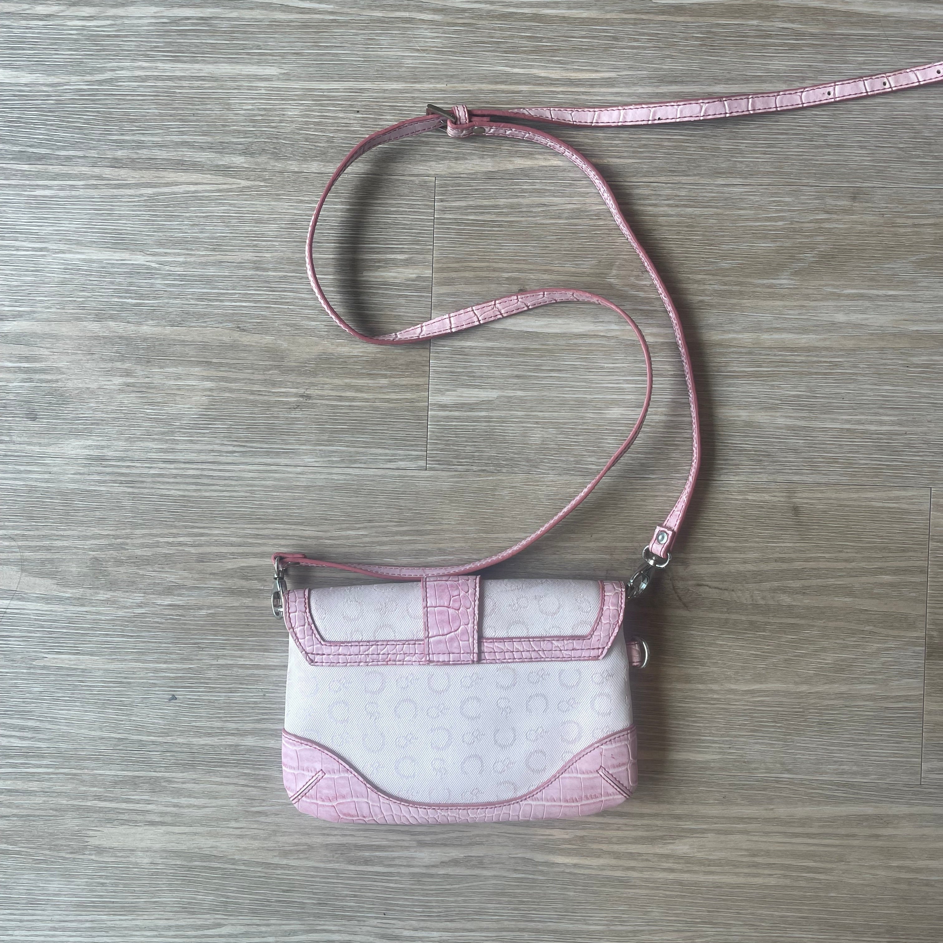 Y2K style mini shoulder bag croc faux leather