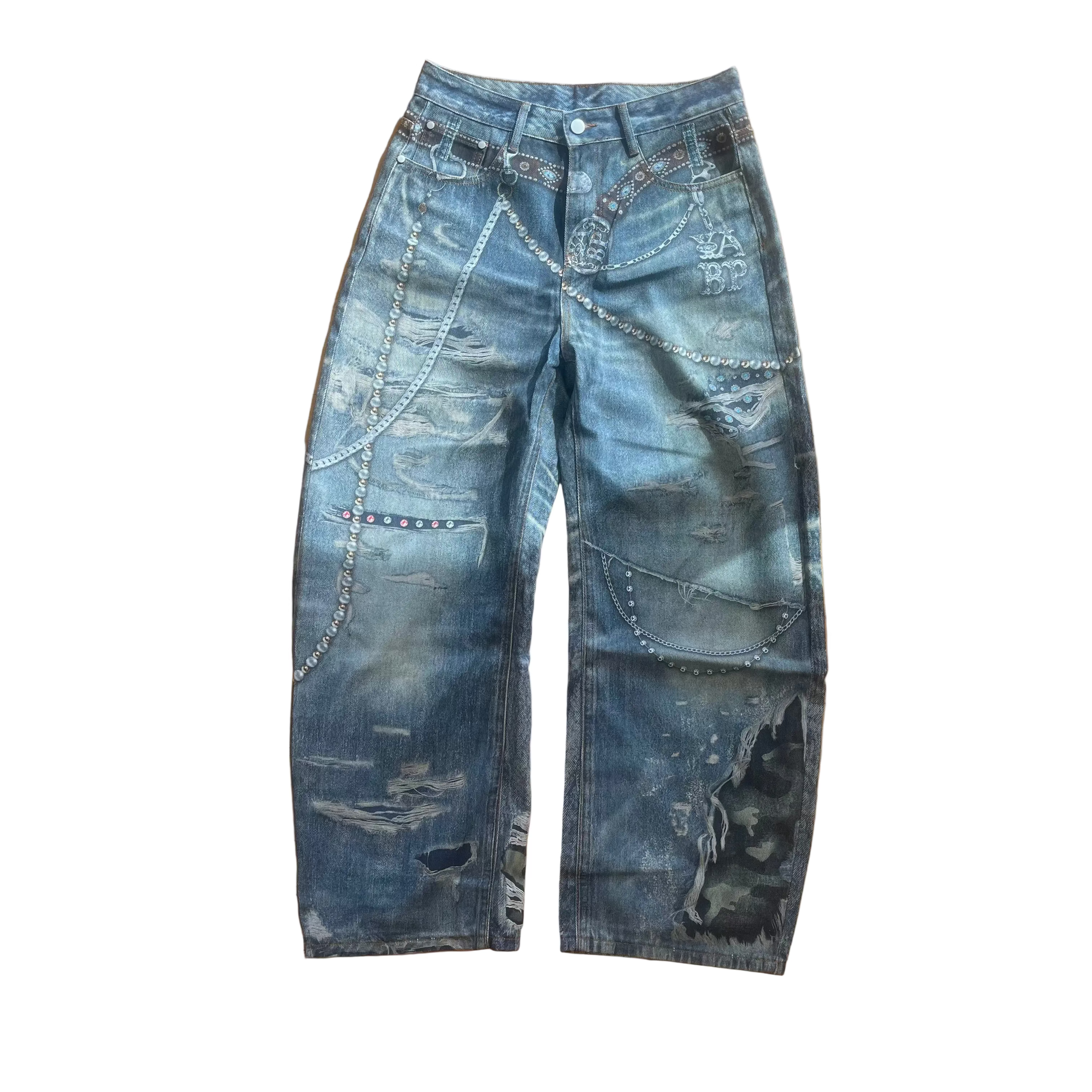 Western Pattern Jeans