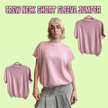 Short Sleeve Knit Jumper - Pink