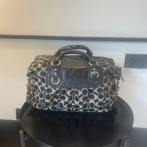 Authentic Coach Ashley Signature Sateen Large Satchel Bag - Black/Grey F15440 2011