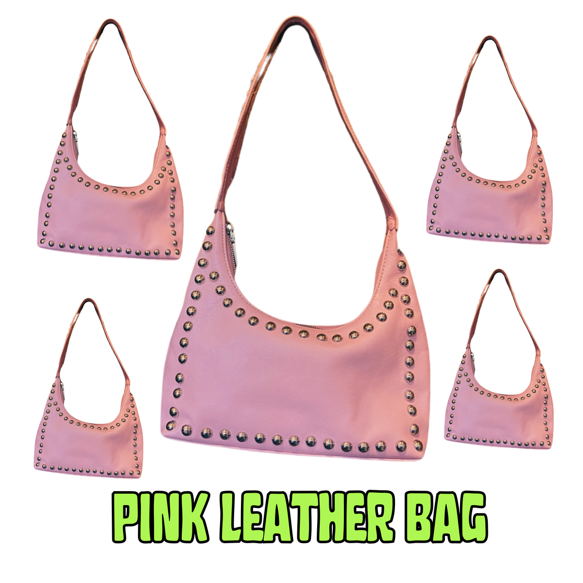 Pink Leather Shoulder Bag