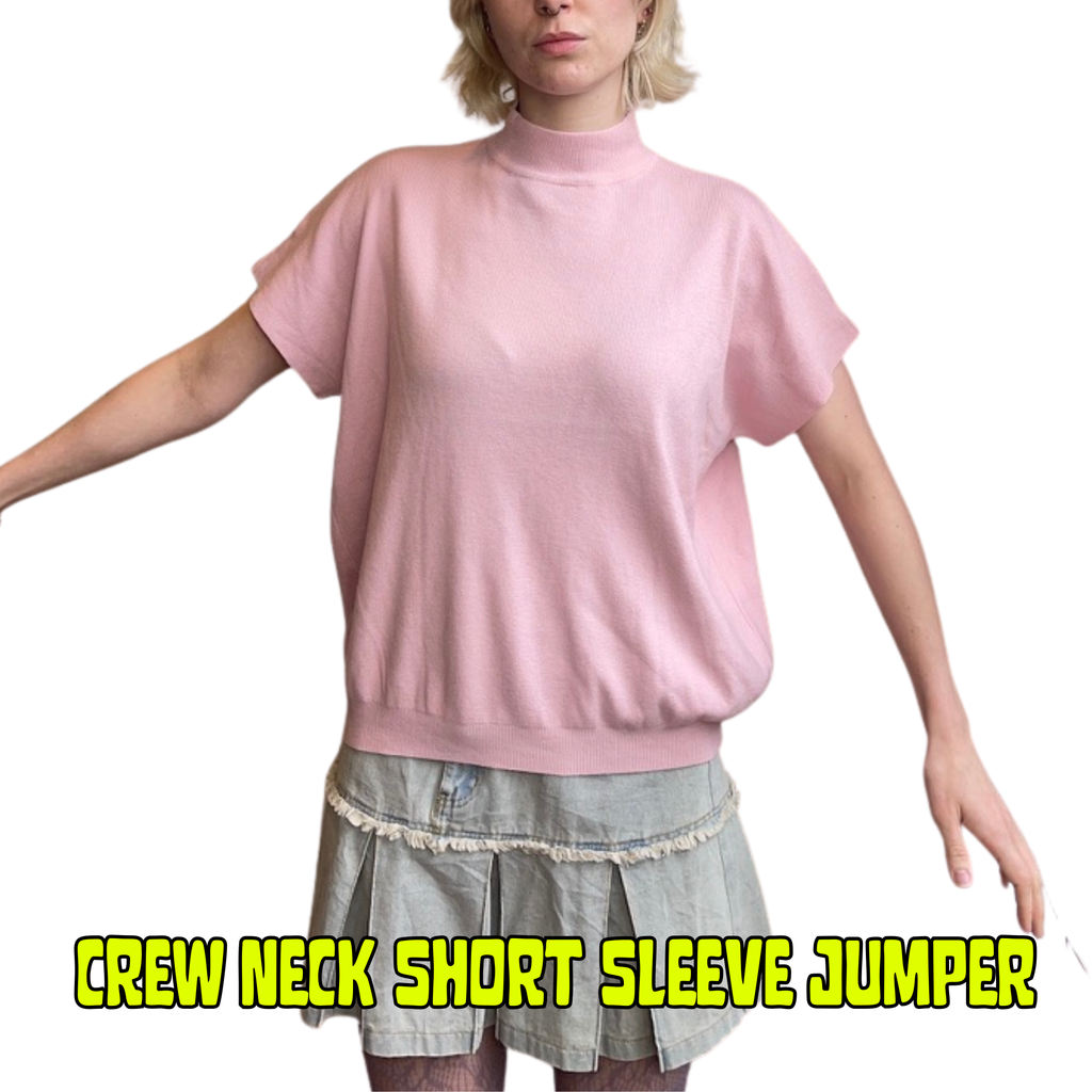 Short Sleeve Knit Jumper - Pink
