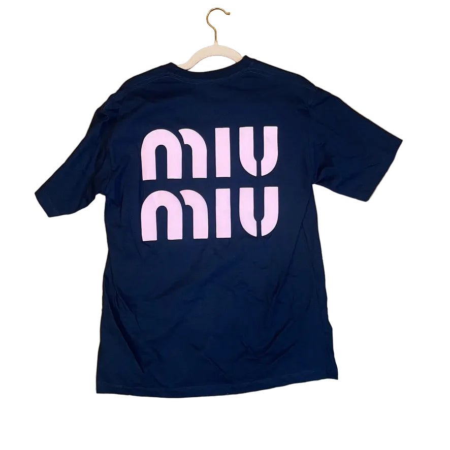 Navy Miu Miu T Shirt