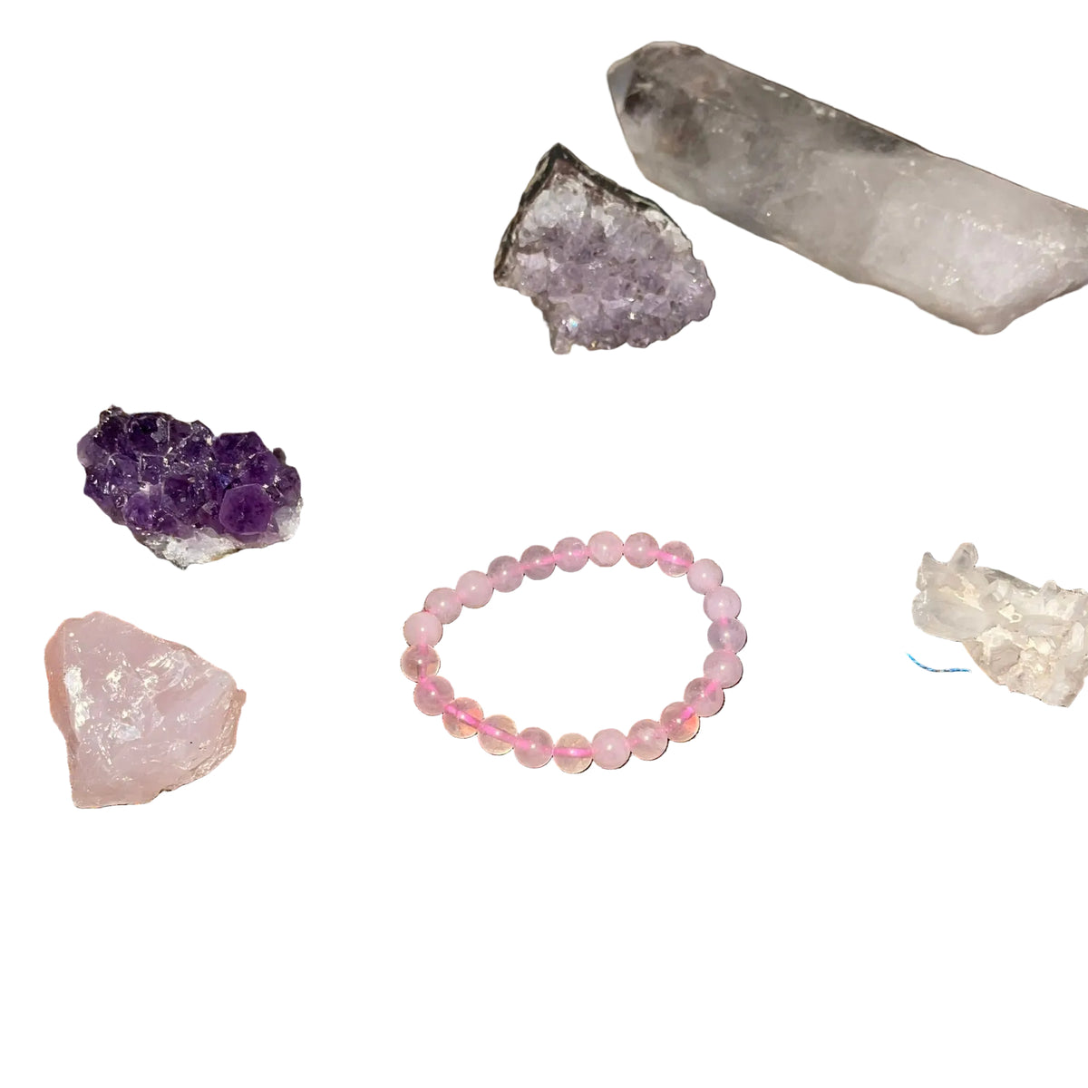 Genuine Rose Quartz Beaded Stretch Bracelet - Crystal Healing Jewellery