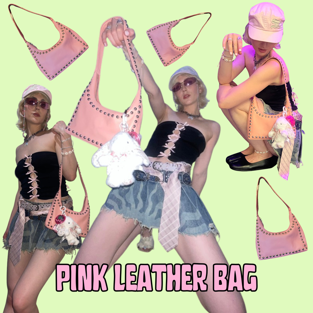 Pink Leather Shoulder Bag