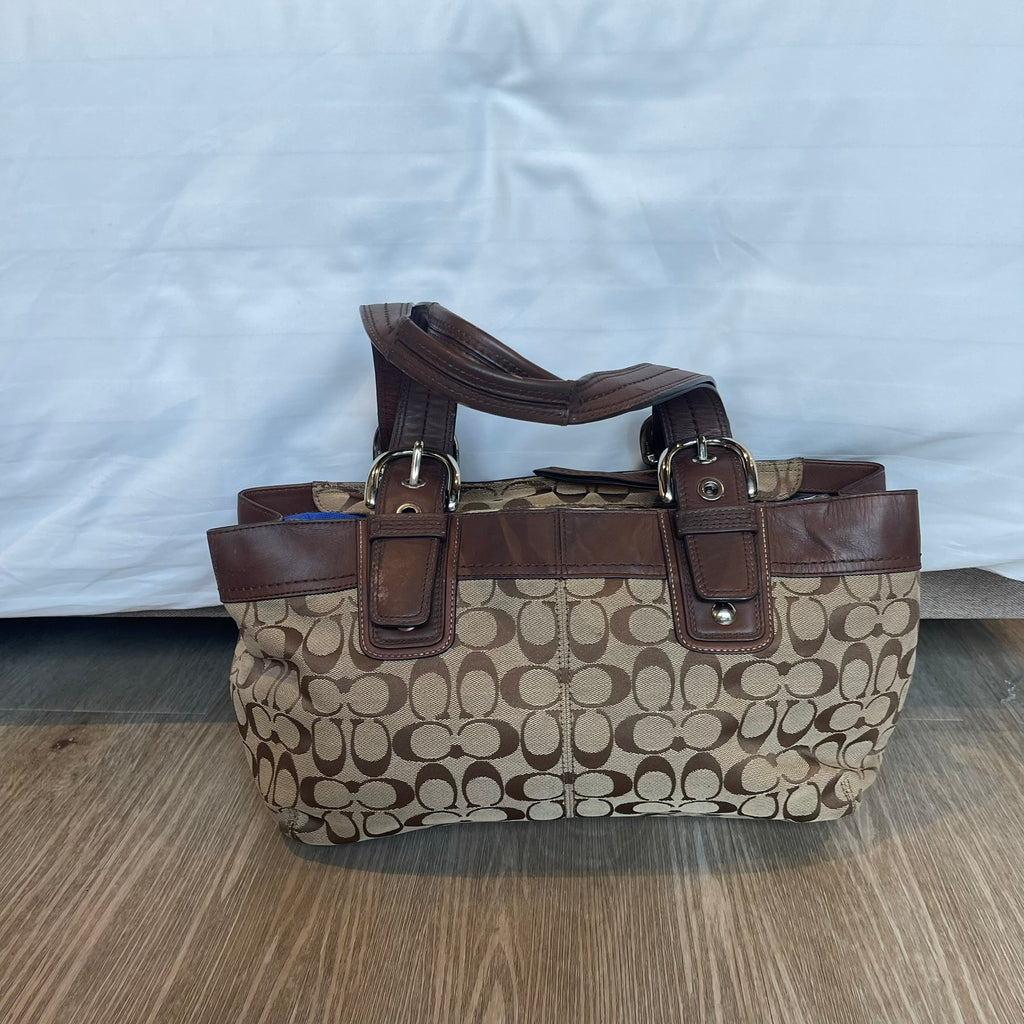 Coach Vintage Soho Signature Monogram Canvas & Leather Tote Bag Y2K