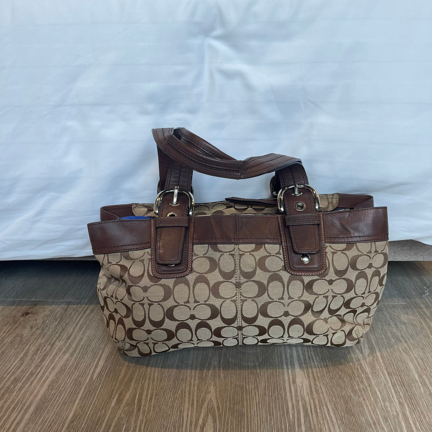 Coach Vintage Soho Signature Monogram Canvas & Leather Tote Bag Y2K
