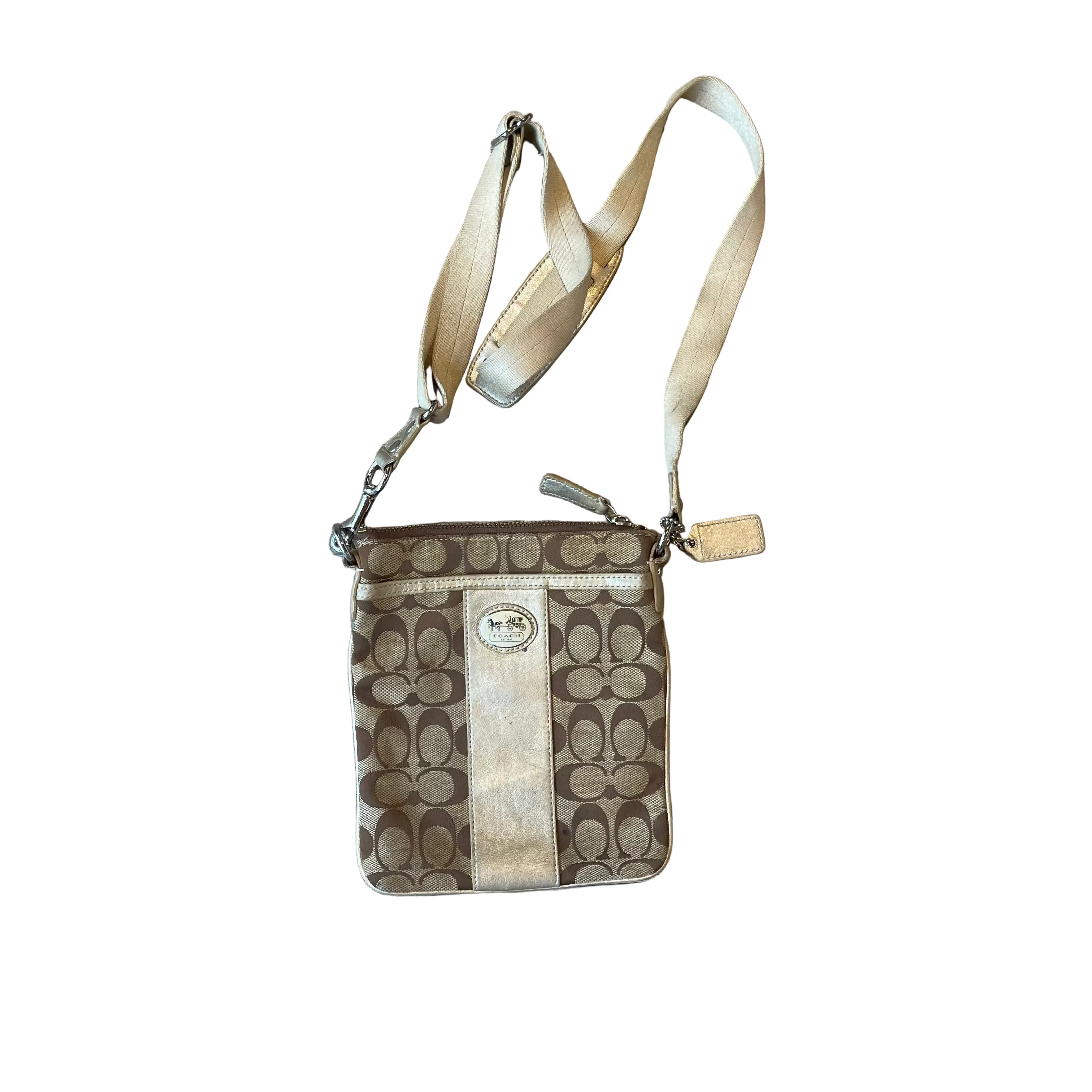 Coach Signature Canvas Stripe Demi Crossbody Swingpack