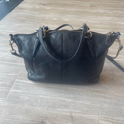 1/2 Coach Small Kelsey Satchel in Black Pebbled Leather (F36675) - 2015