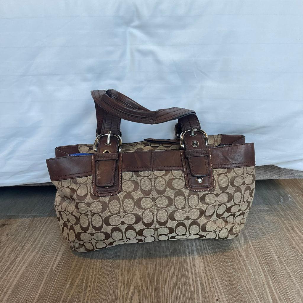 Coach Vintage Soho Signature Monogram Canvas & Leather Tote Bag Y2K