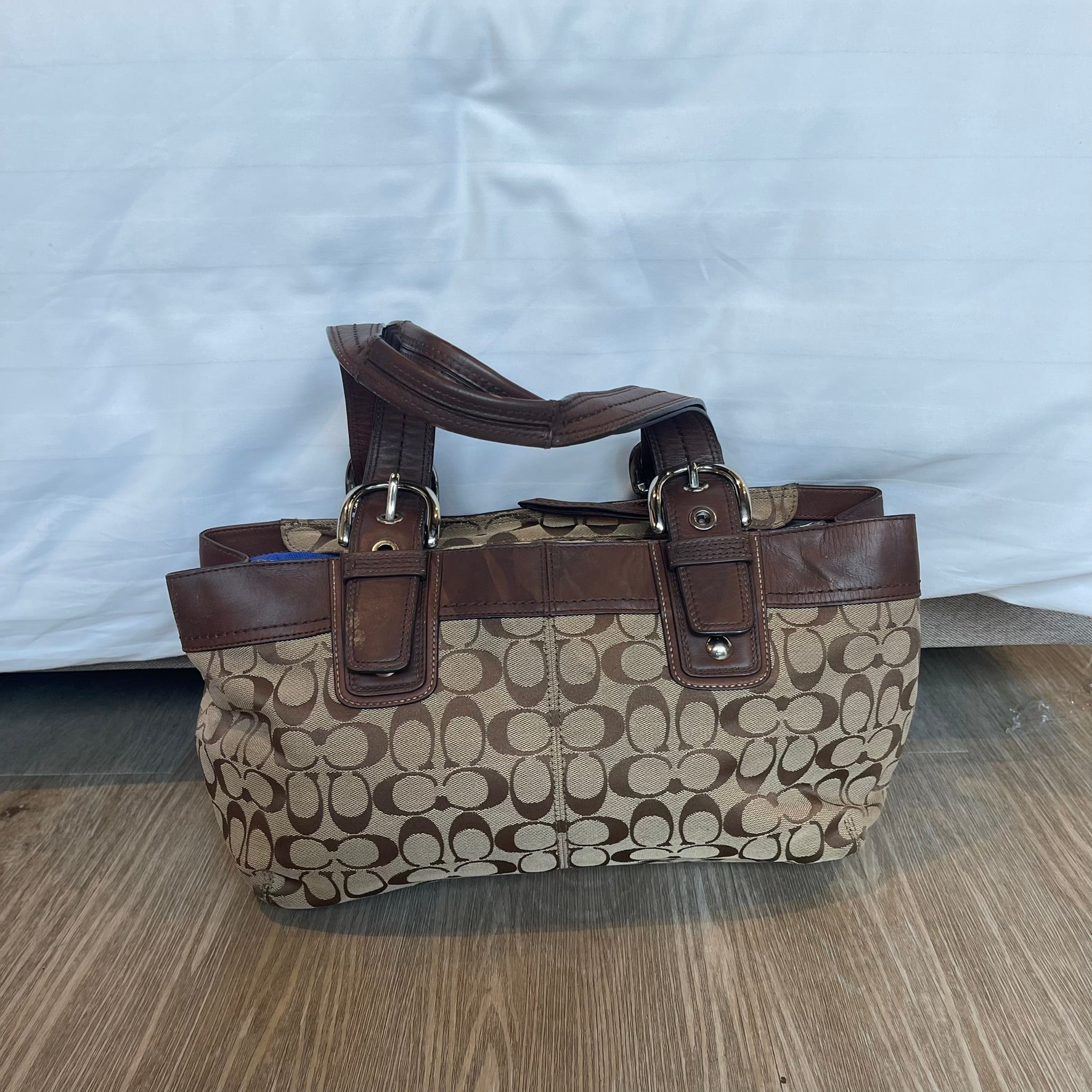 Coach Vintage Soho Signature Monogram Canvas & Leather Tote Bag Y2K