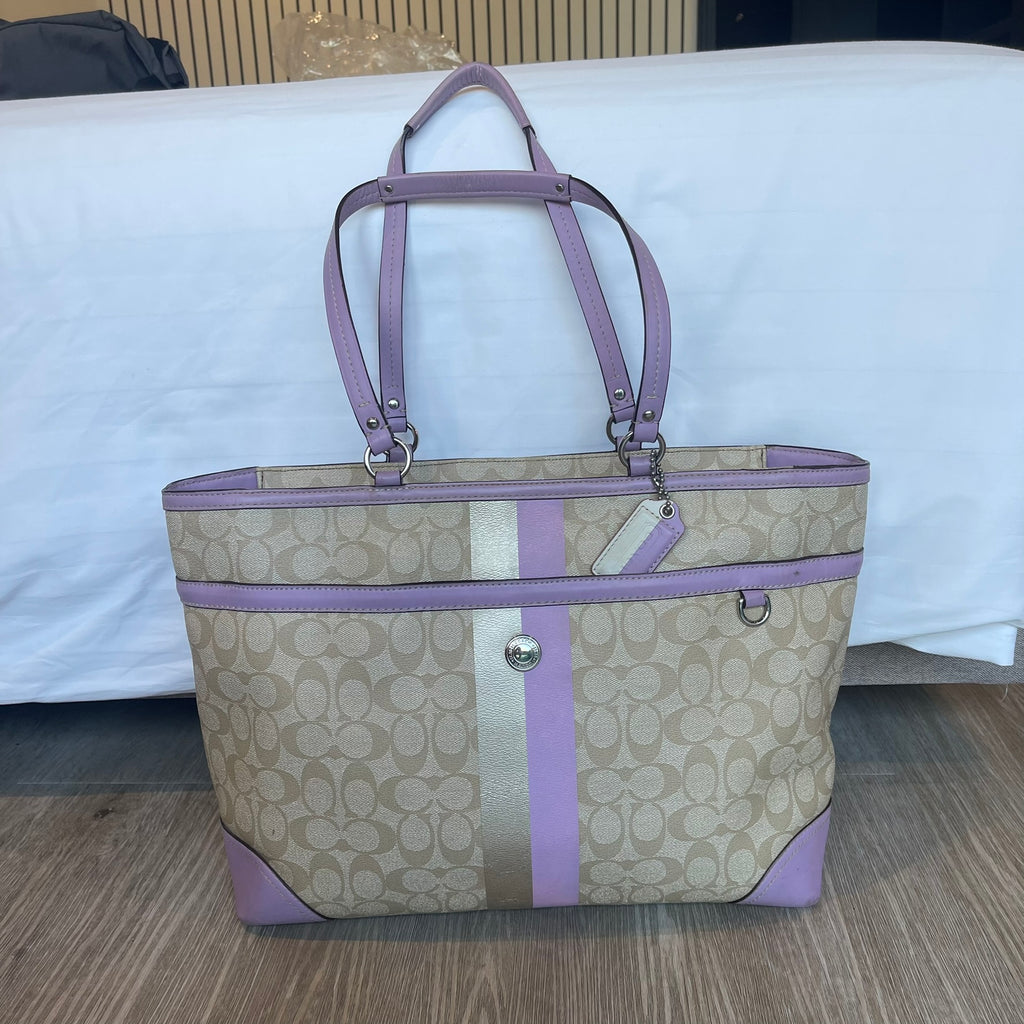 Coach Chelsea Heritage Signature Stripe Tote Bag (model F14477)