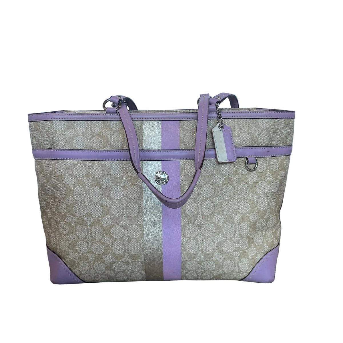 Coach Chelsea Heritage Signature Stripe Tote Bag (model F14477)