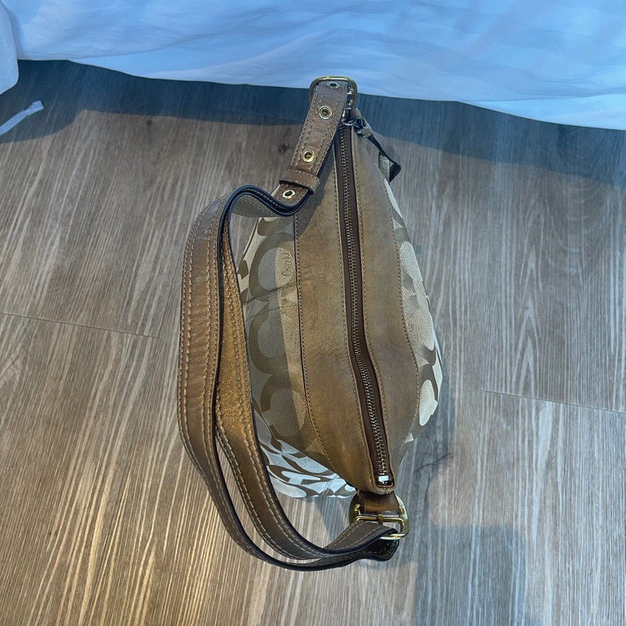 Authentic Coach Kristin Op Art Sateen Hobo Bag