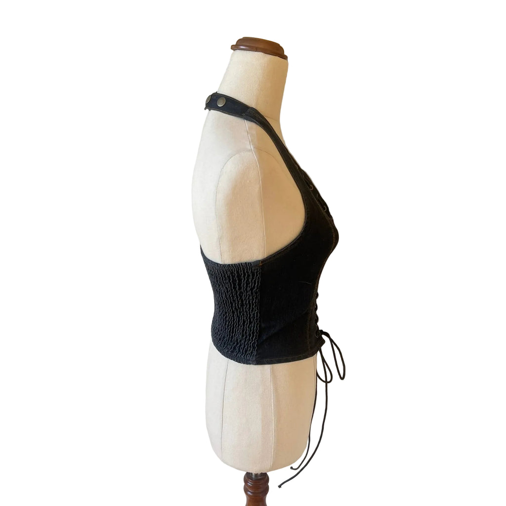 Dark Denim Bustier Corset Top