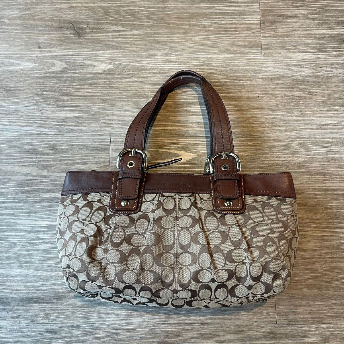 Coach Vintage Soho Signature Monogram Canvas & Leather Tote Bag Y2K