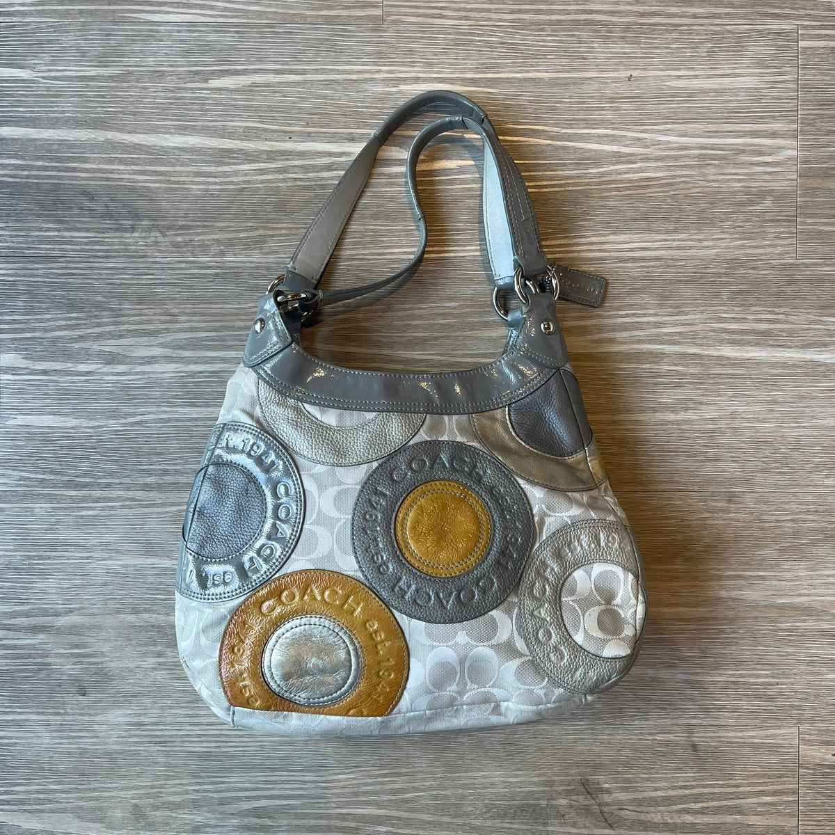 Coach Madison Mia Inlaid C Circle Patchwork Hobo / Shoulder Bag