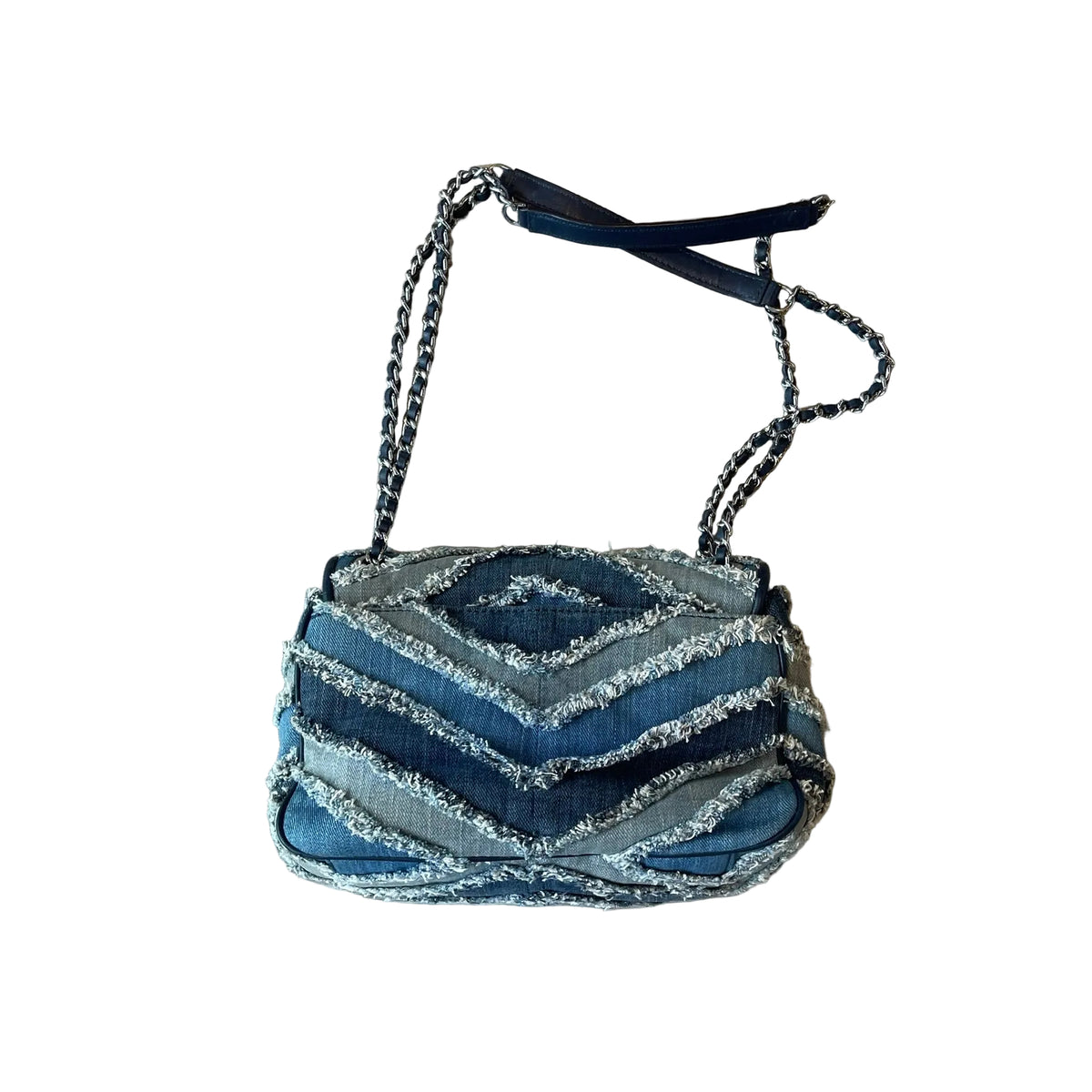 MICHAEL KORS SLOAN DENIM CHEVRON SHOULDER BAG