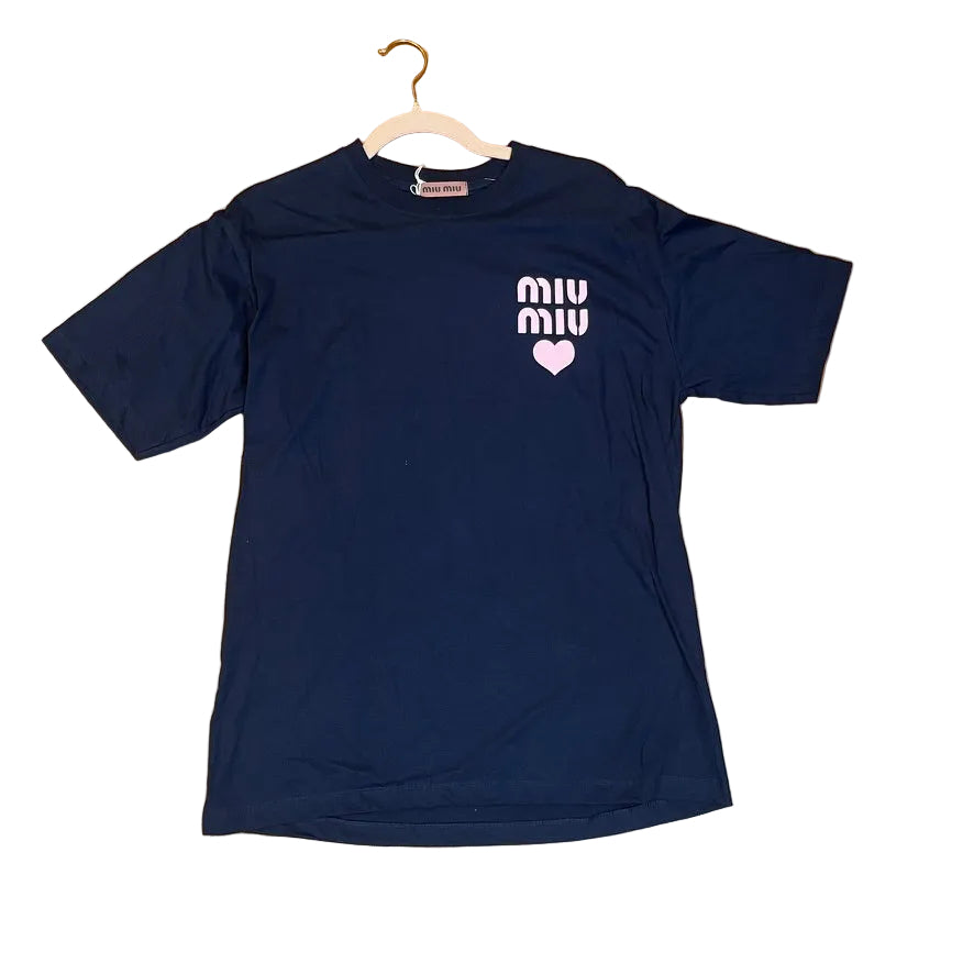 Navy Miu Miu T Shirt