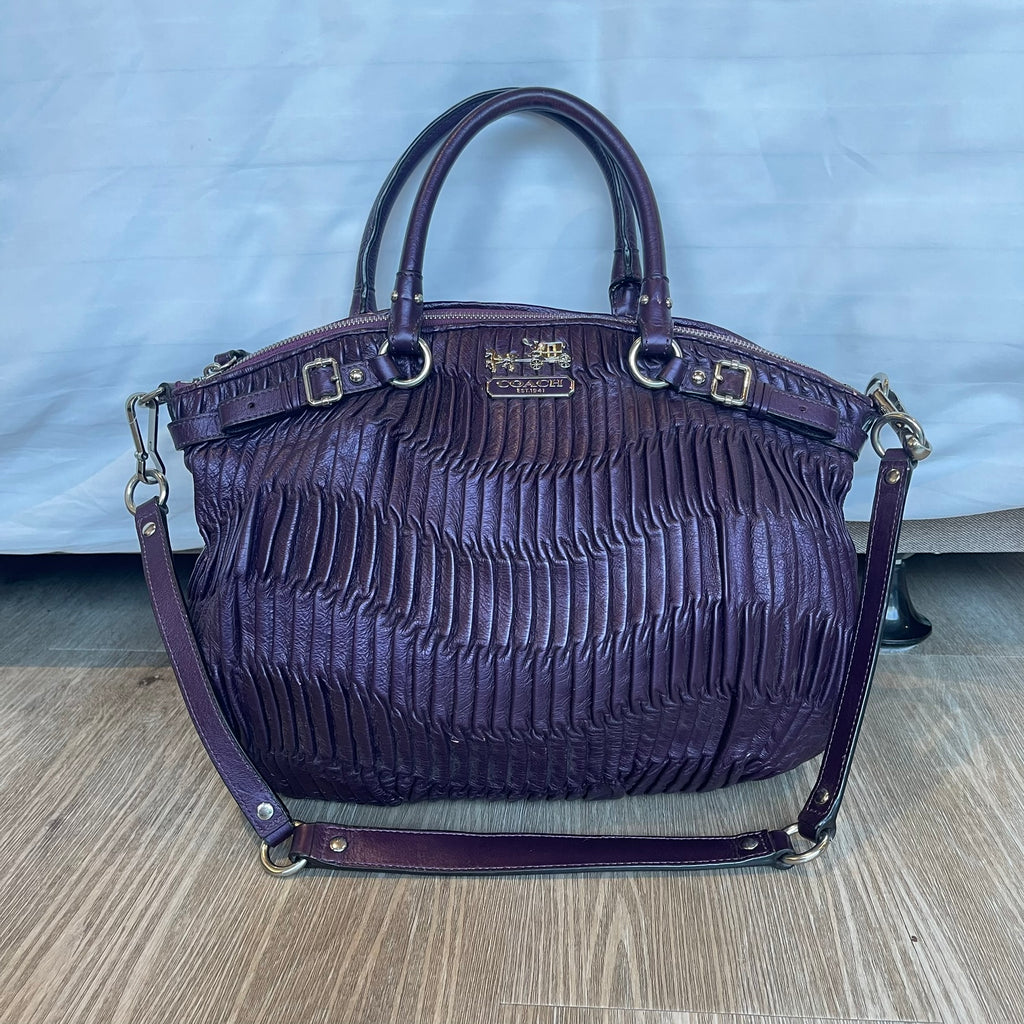 Coach Madison Gathered Leather Lindsey Satchel Y2K 2-Way Bag 18620