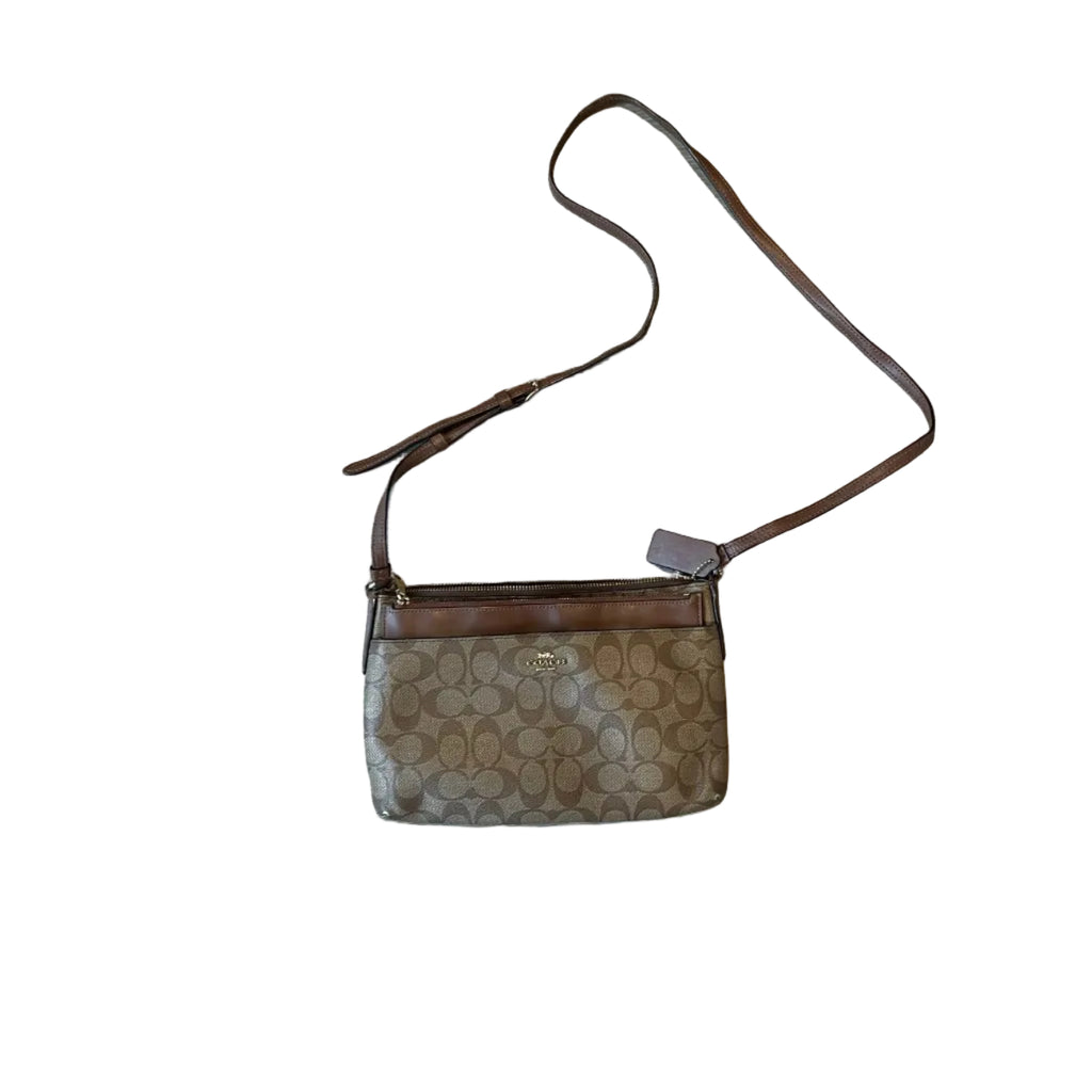 Coach East/West Pop-Up Messenger Crossbody Bag in Signature Coated Canvas