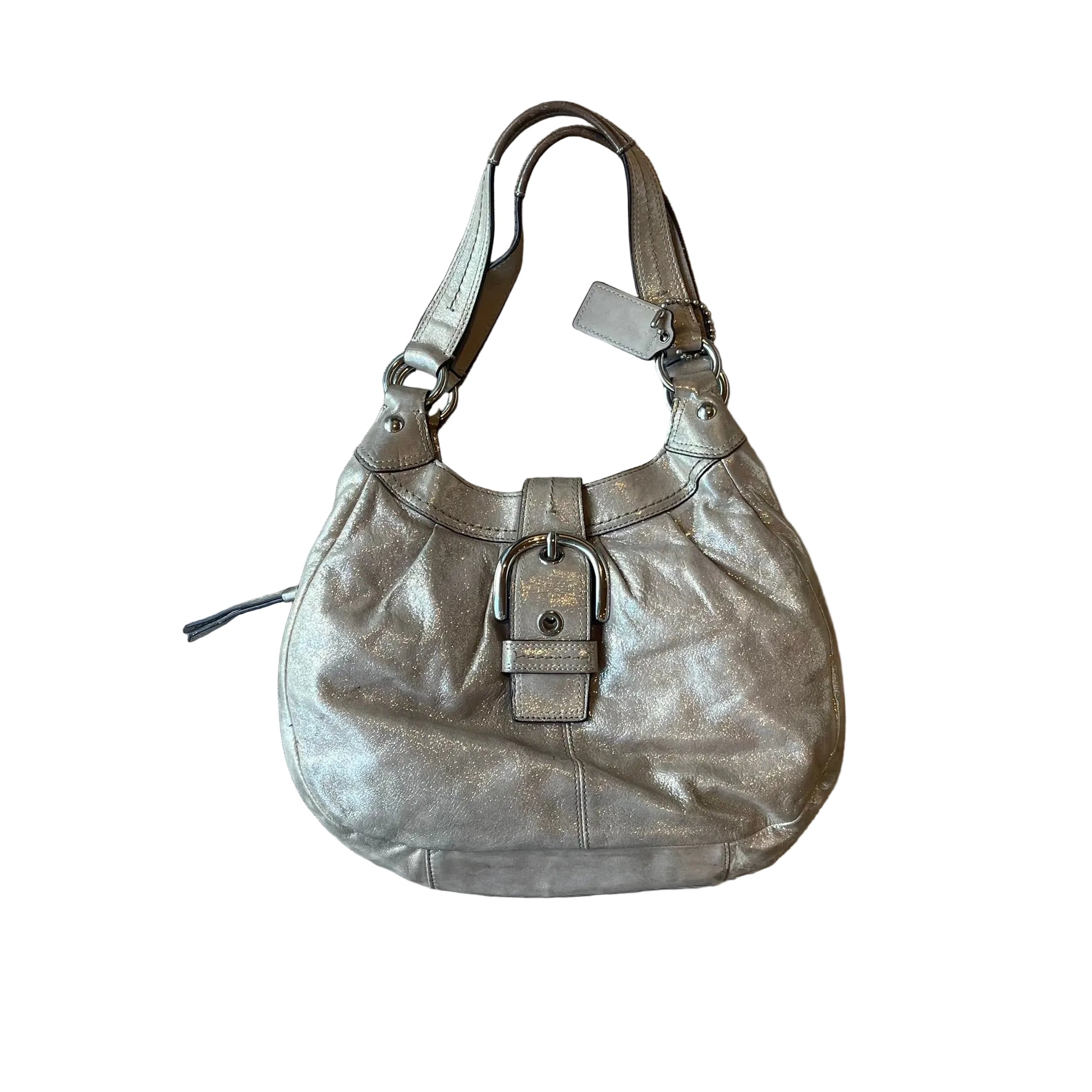 COACH F17219  Soho Lynn Metallic Leather Hobo Gold Shimmer Shoulder Bag