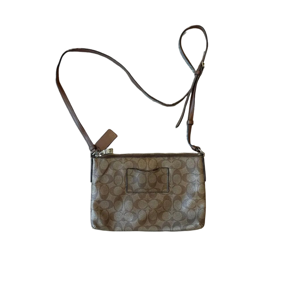 Coach East/West Pop-Up Messenger Crossbody Bag in Signature Coated Canvas