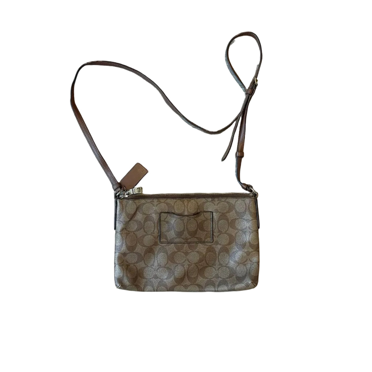 Coach East/West Pop-Up Messenger Crossbody Bag in Signature Coated Canvas