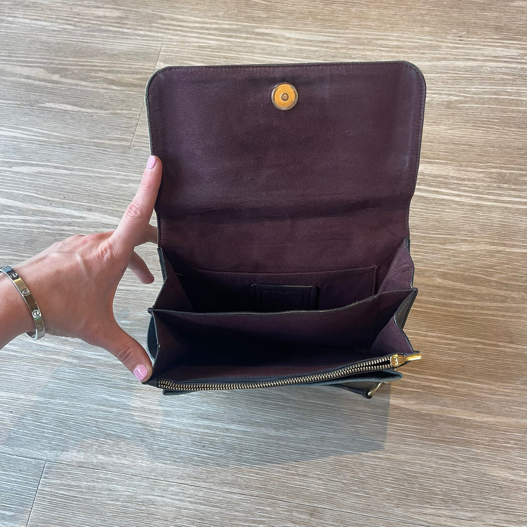 Coach Klare Crossbody Bag in Two-Tone Denim & Navy Leather - Gold Hardware