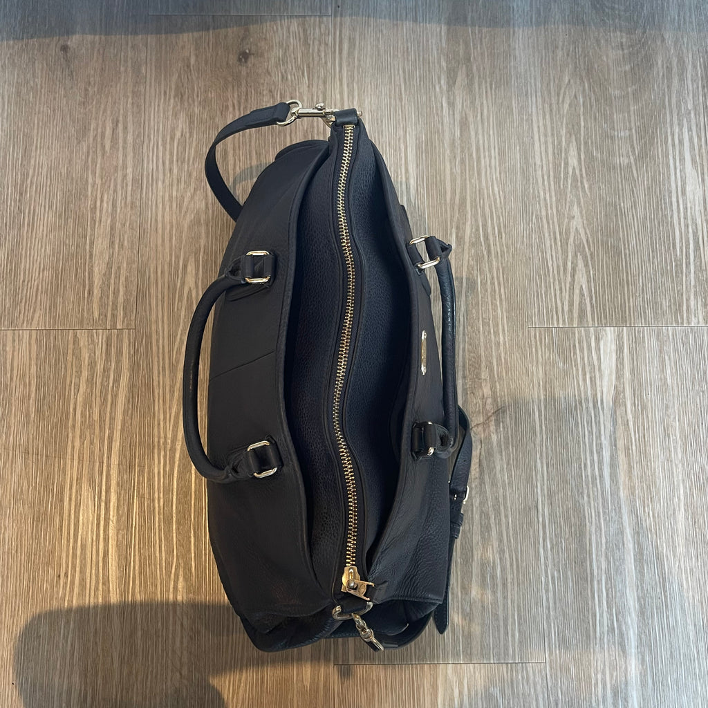 Authentic Coach Morgan Pebbled Leather Satchel (Style F35185) – Midnight Navy Blue