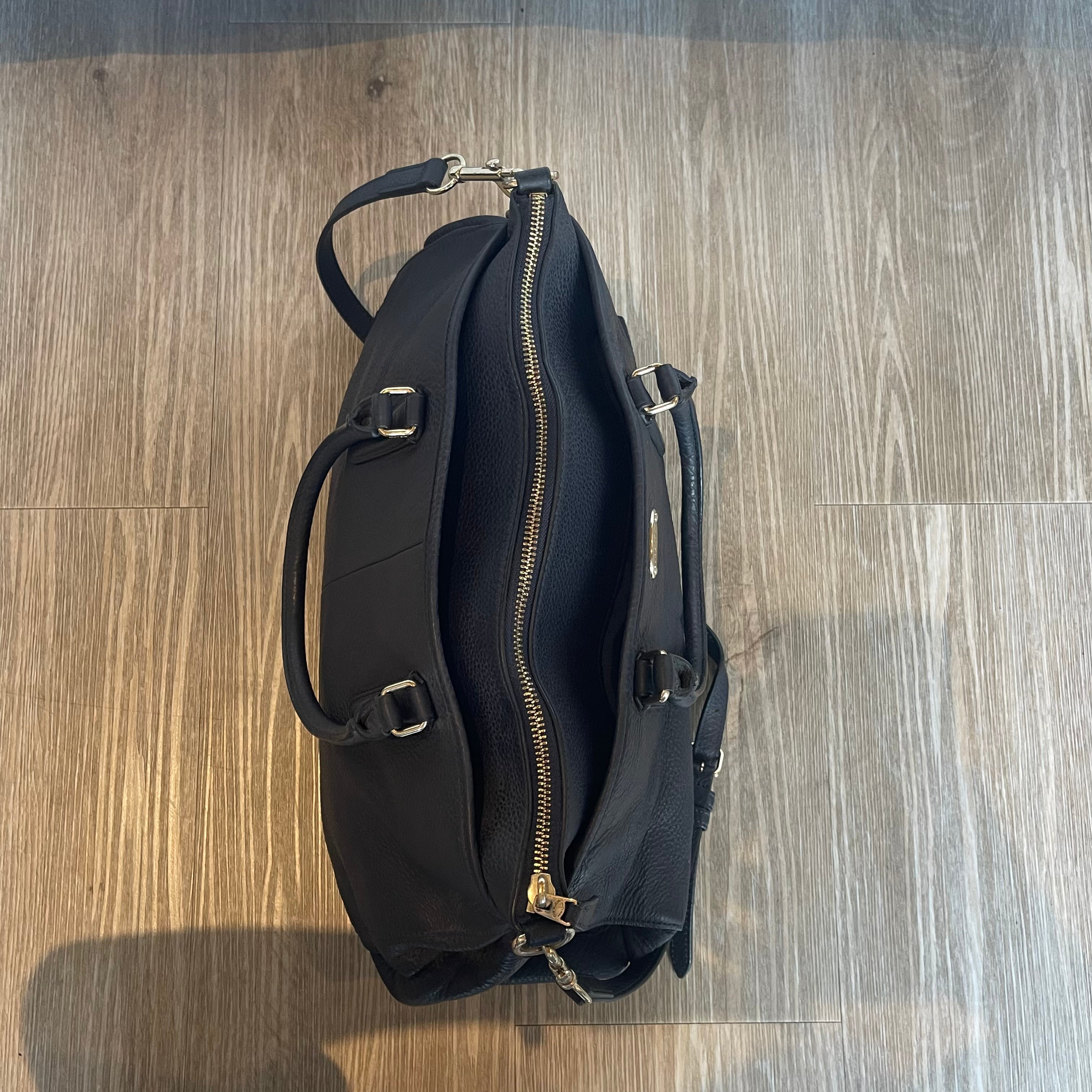 Authentic Coach Morgan Pebbled Leather Satchel (Style F35185) – Midnight Navy Blue