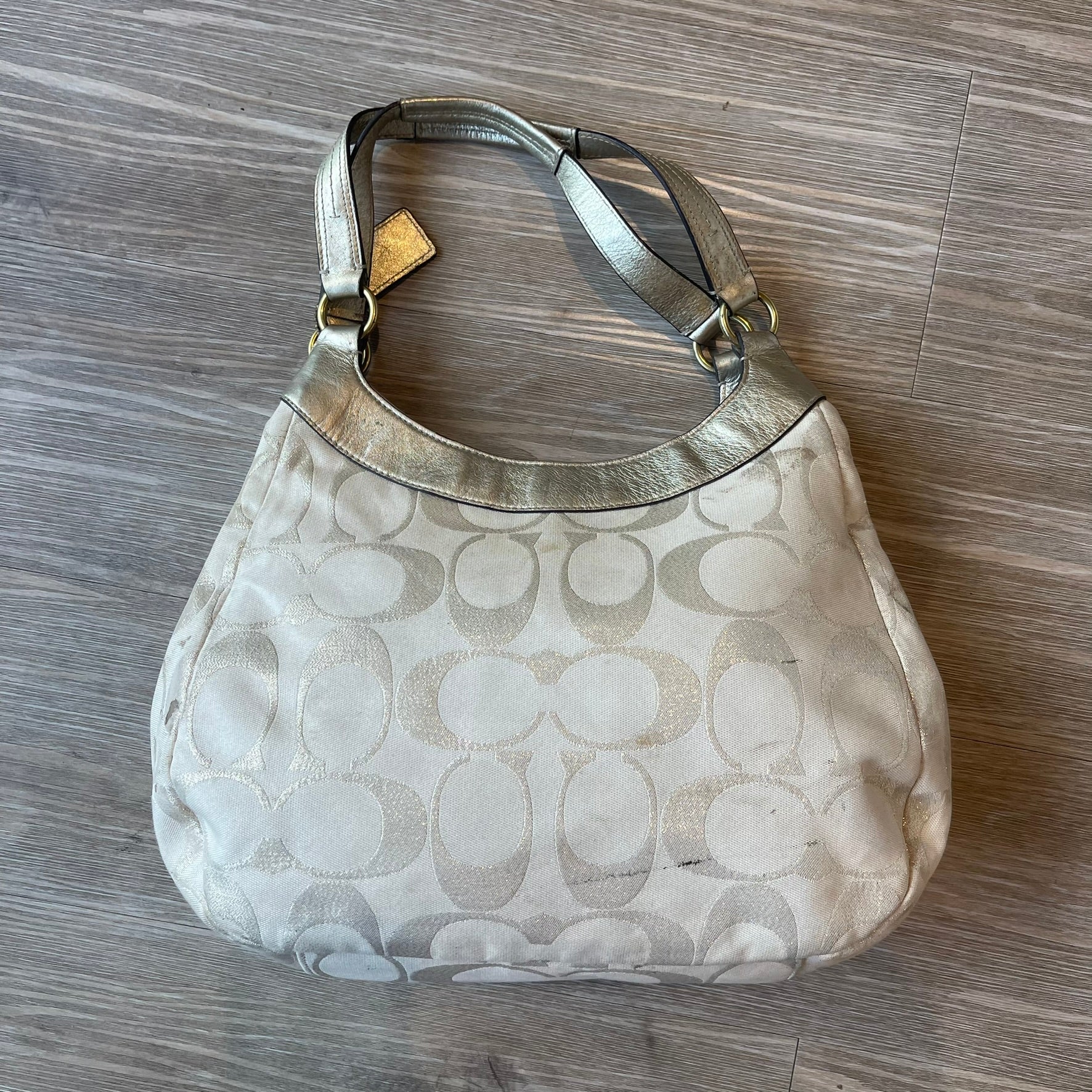 Coach Madison Op Art Metallic Outline Maggie Shoulder Bag F20584