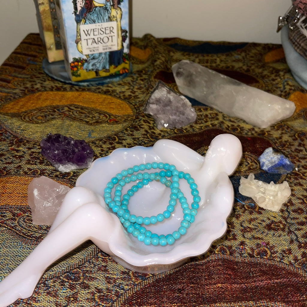 Boho Turquoise Crystal Gemstone Bracelet - Unisex Protection Talisman