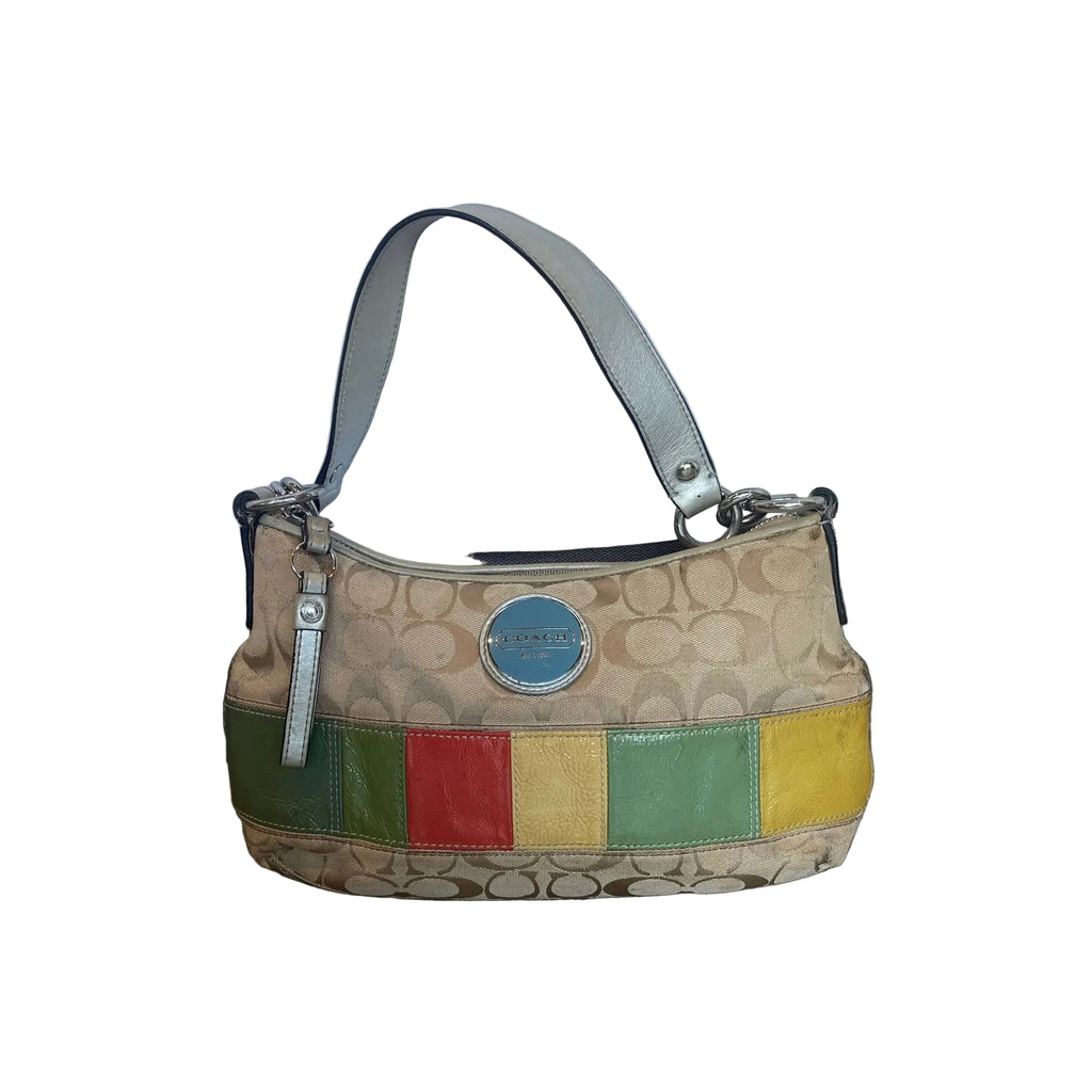 vintage Coach Y2K Signature Rainbow Stripe shoulder bag